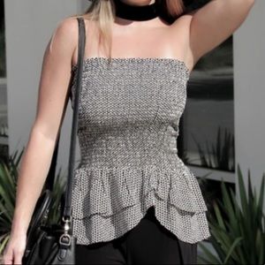 Madewell Black & White Strapless Tube Top